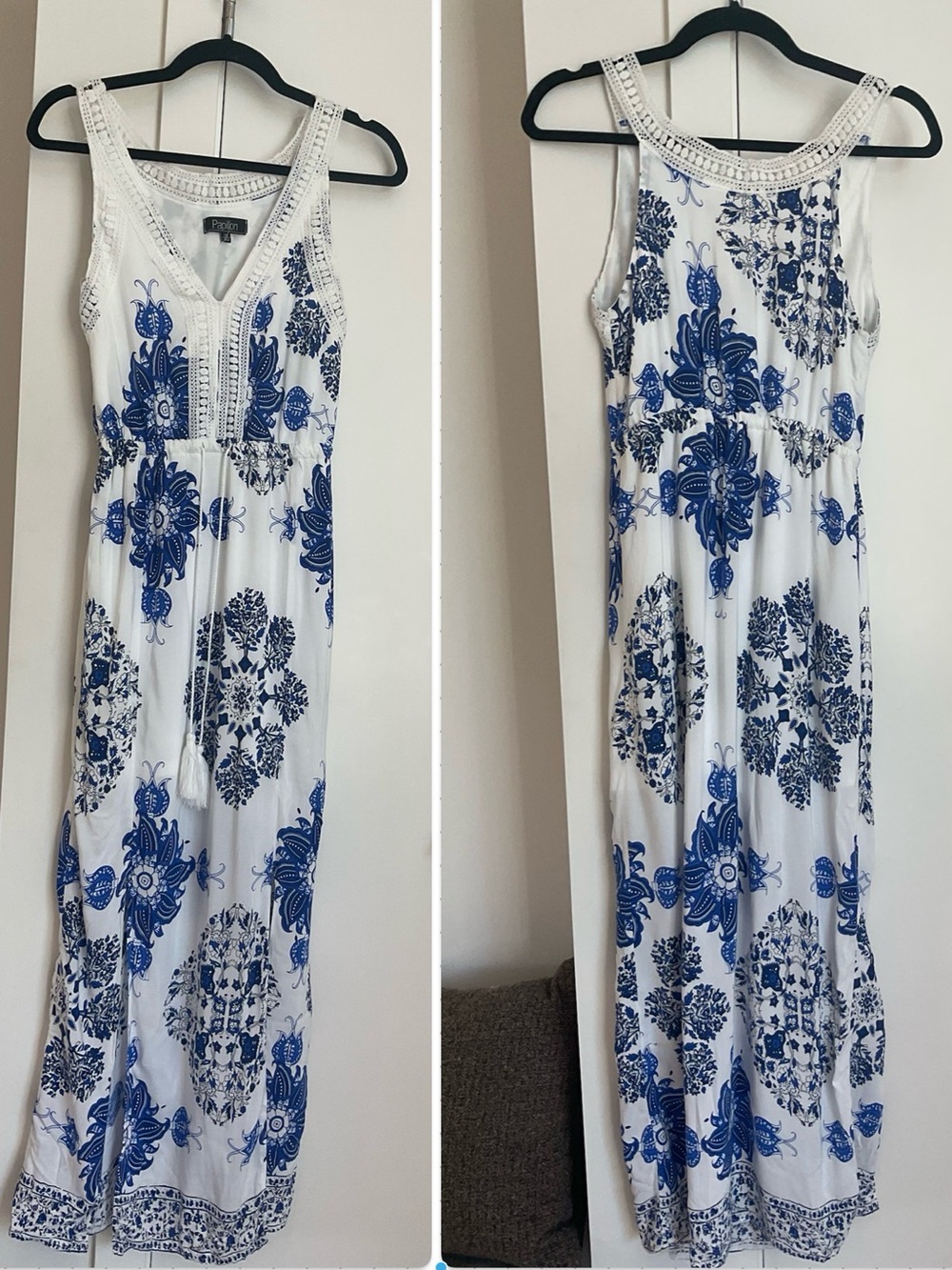 ***Papillon*** Summer Blue & White Maxi Dress.